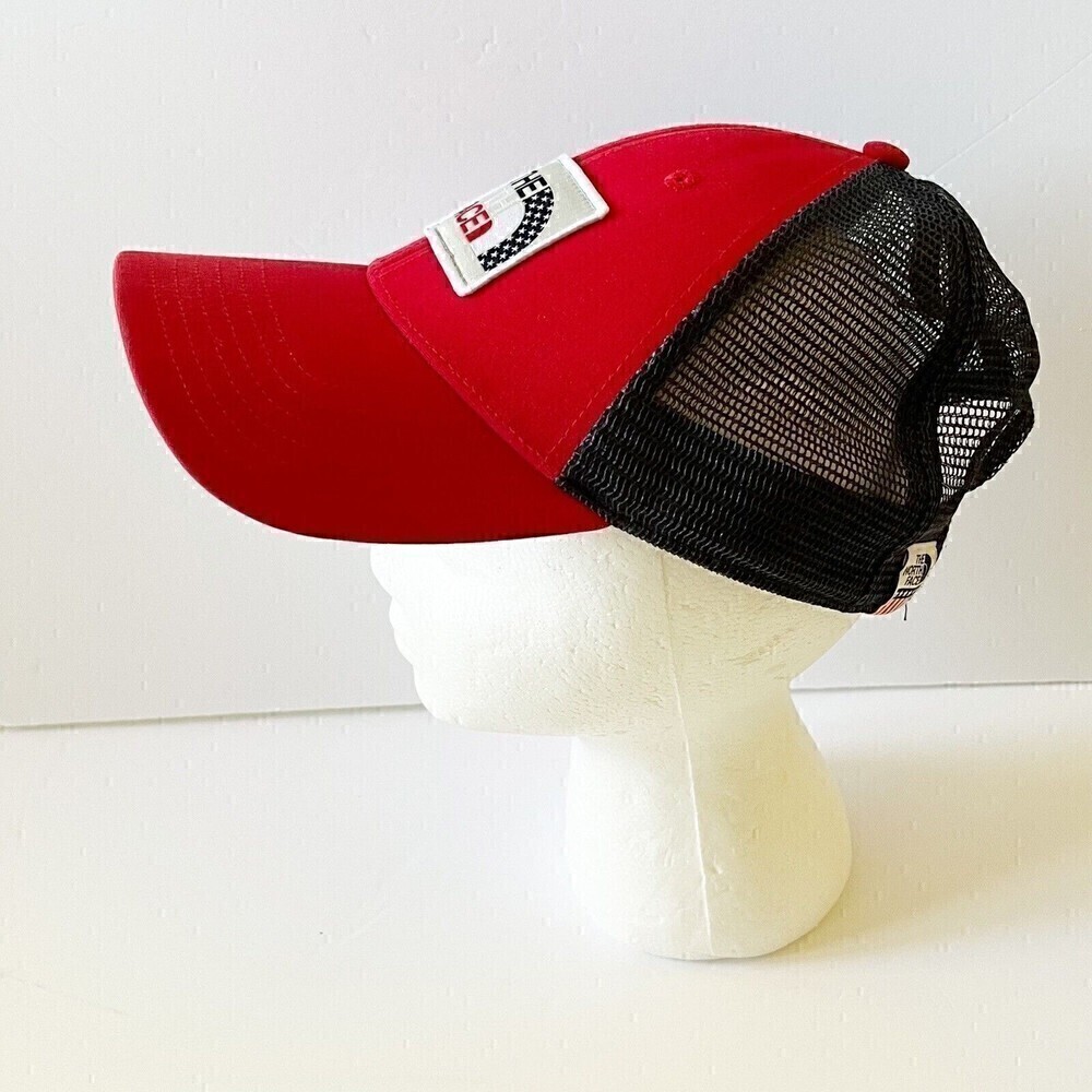 The North Face Baseball Trucker Hat Red White Blue Snapback 4th July USA Cap - Picture 6 of 7